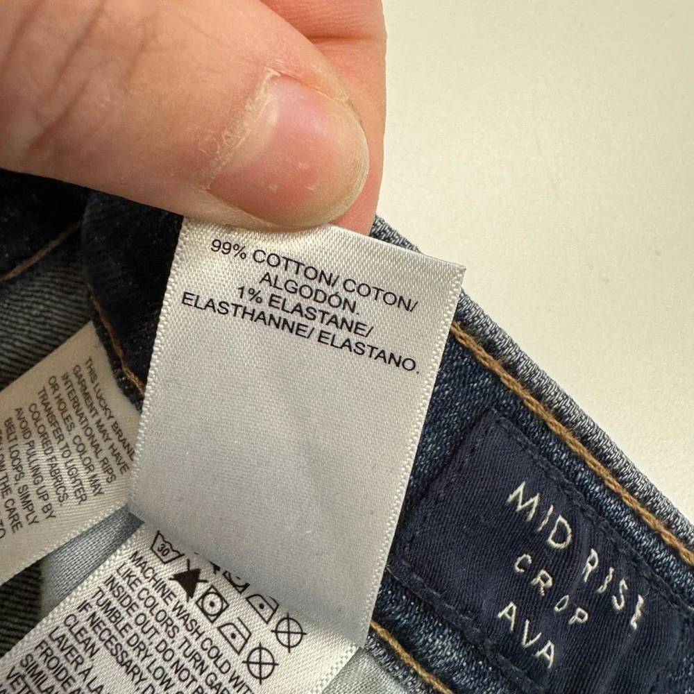 Lucky Brand Jeans Womens 6/28 Blue Ava Mid Rise Crop Denim Slim Fit‎ - Picture 7 of 11